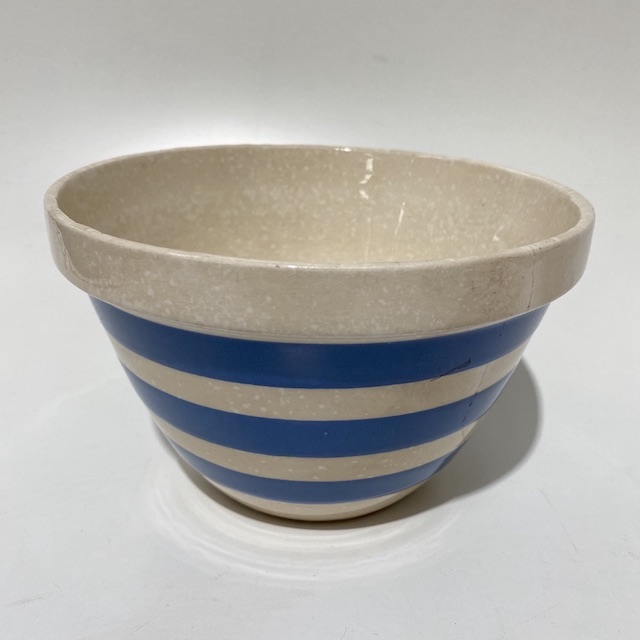 MIXING BOWL, Blue White Stripe Vintage Corningware